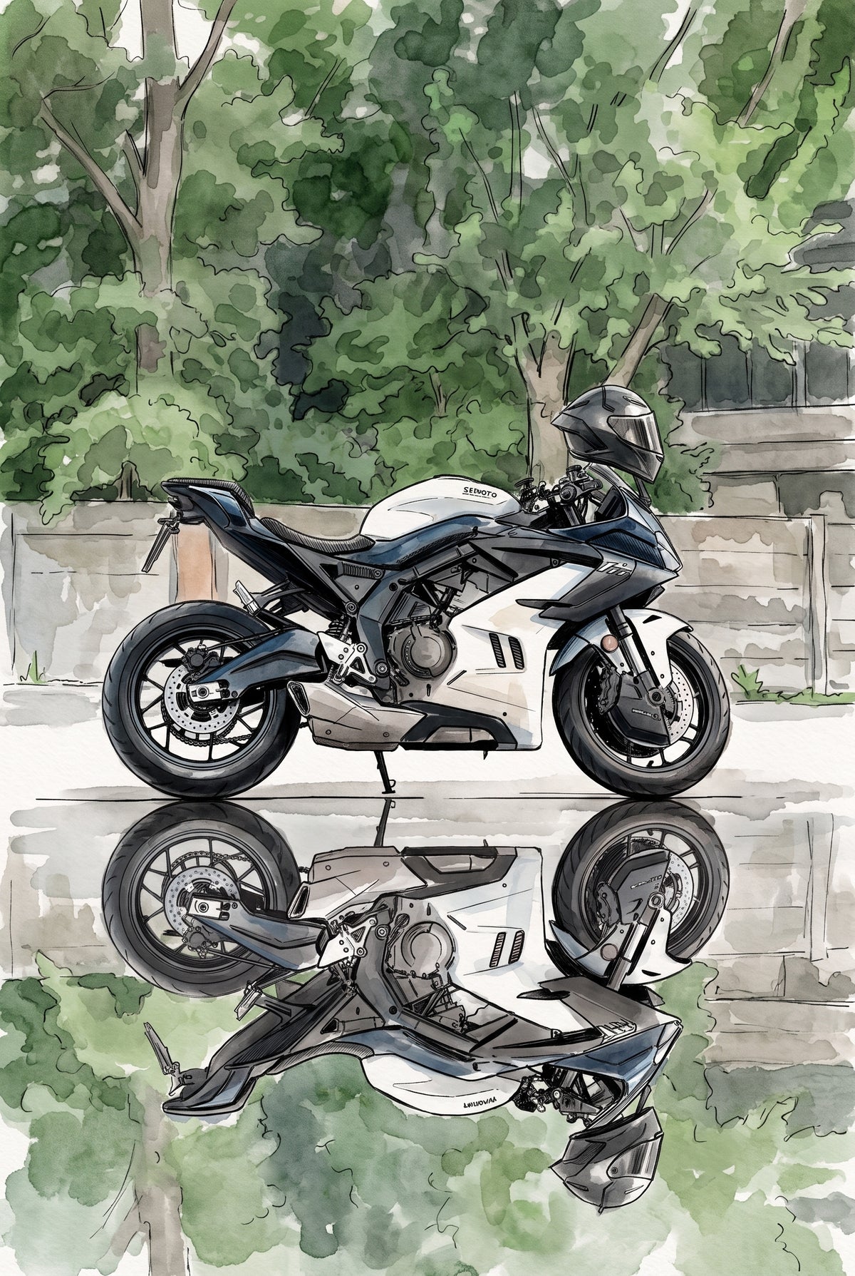 Ink & Wash Style- Motorcycles