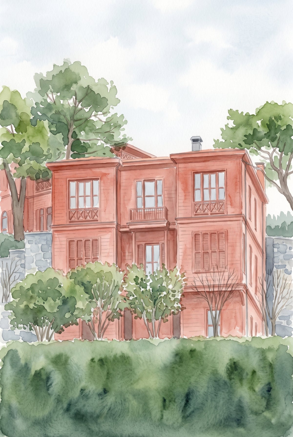 Watercolour Style- Houses